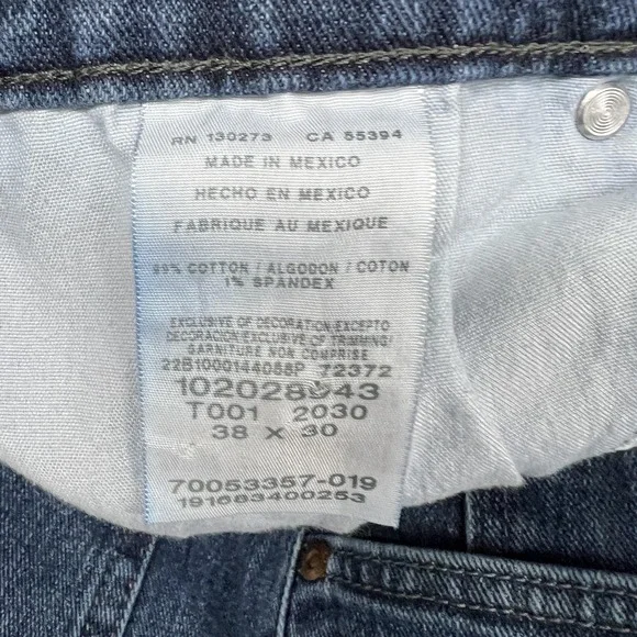 Lee Jeans Mens 38x30 Blue Straight Stretch Denim Medium Wash Pants FITS38x29 - Picture 4 of 15